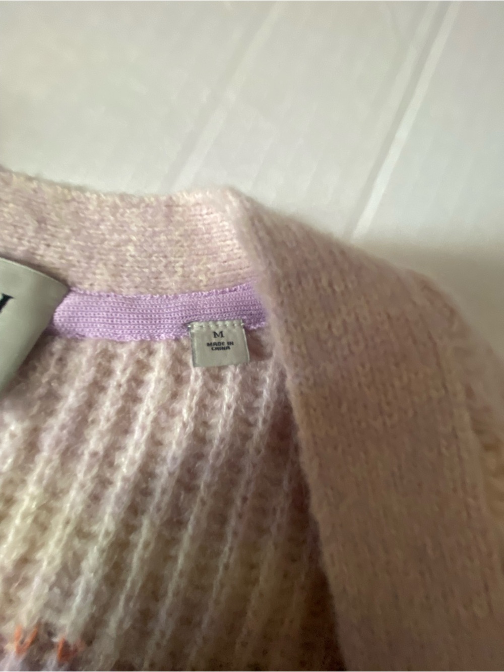 Scotch & Soda Pale Pink Striped Ribbed Button Cardigan - Picture 4 of 4